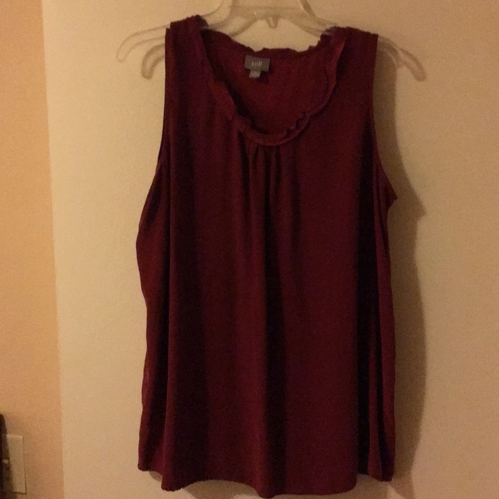 Silk blouse, cranberry colored